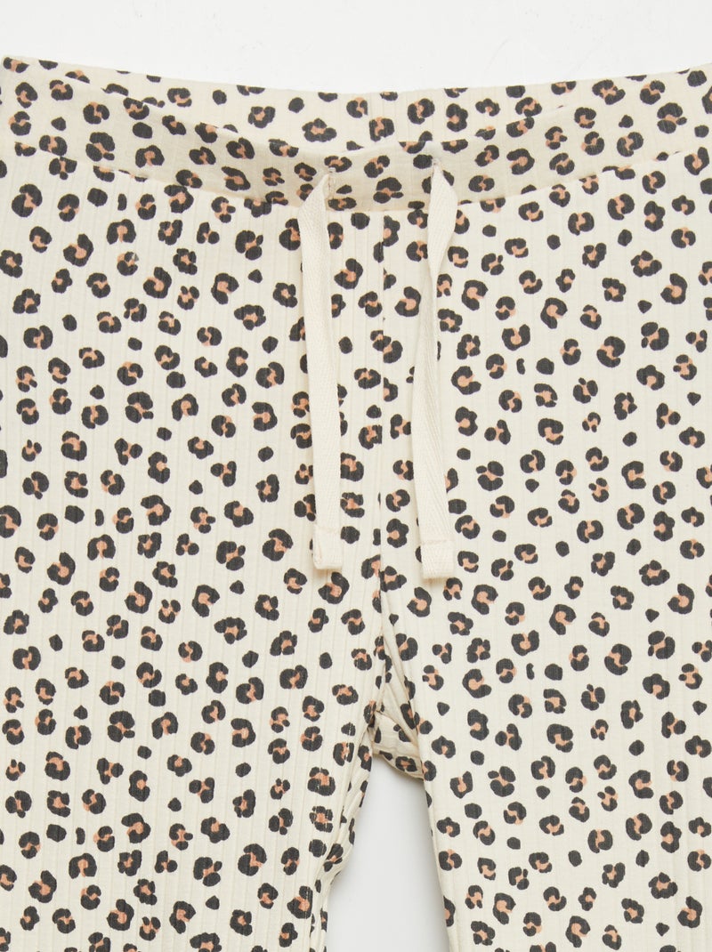 Legging de canalé BEIGE - Kiabi