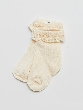 Legging de canalé + calcetines con bordado