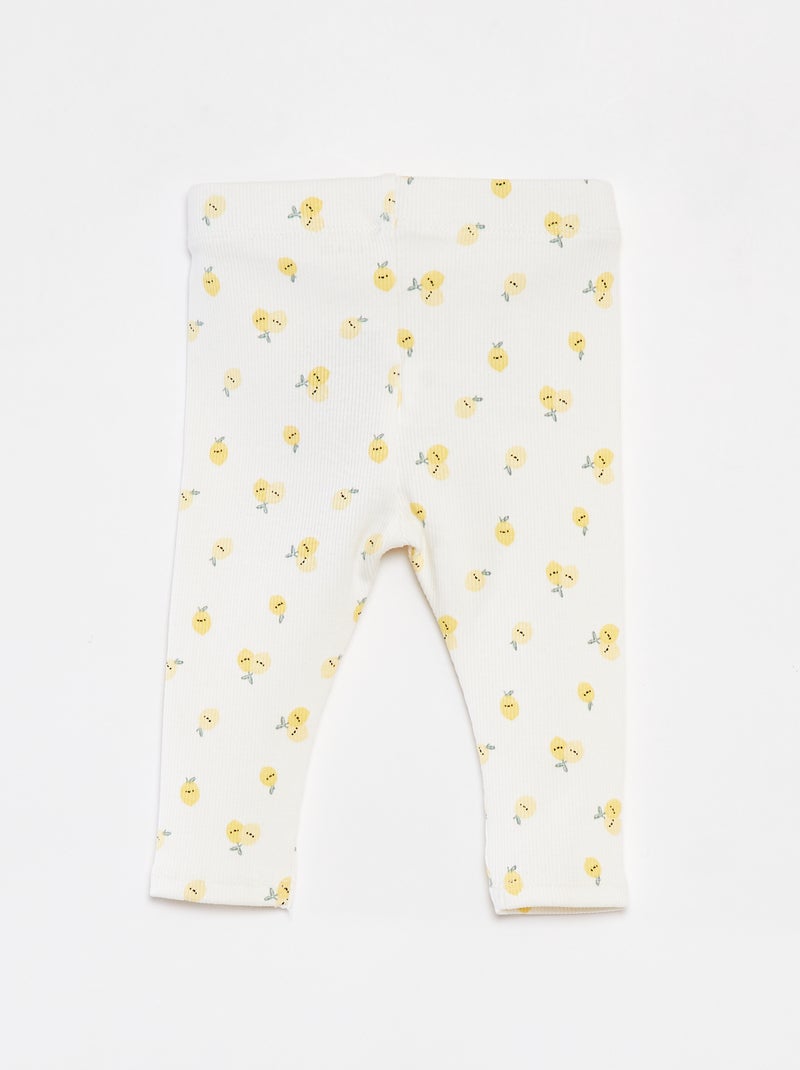Legging de canalé con botones BLANCO - Kiabi