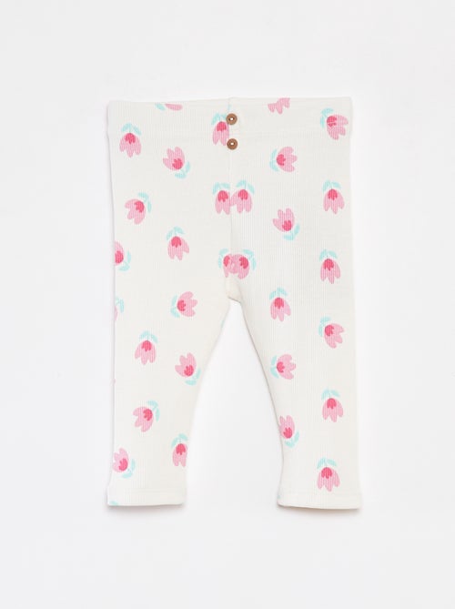 Legging de canalé con botones - Kiabi