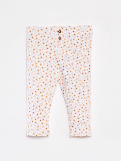 Legging de canalé con botones - Kiabi