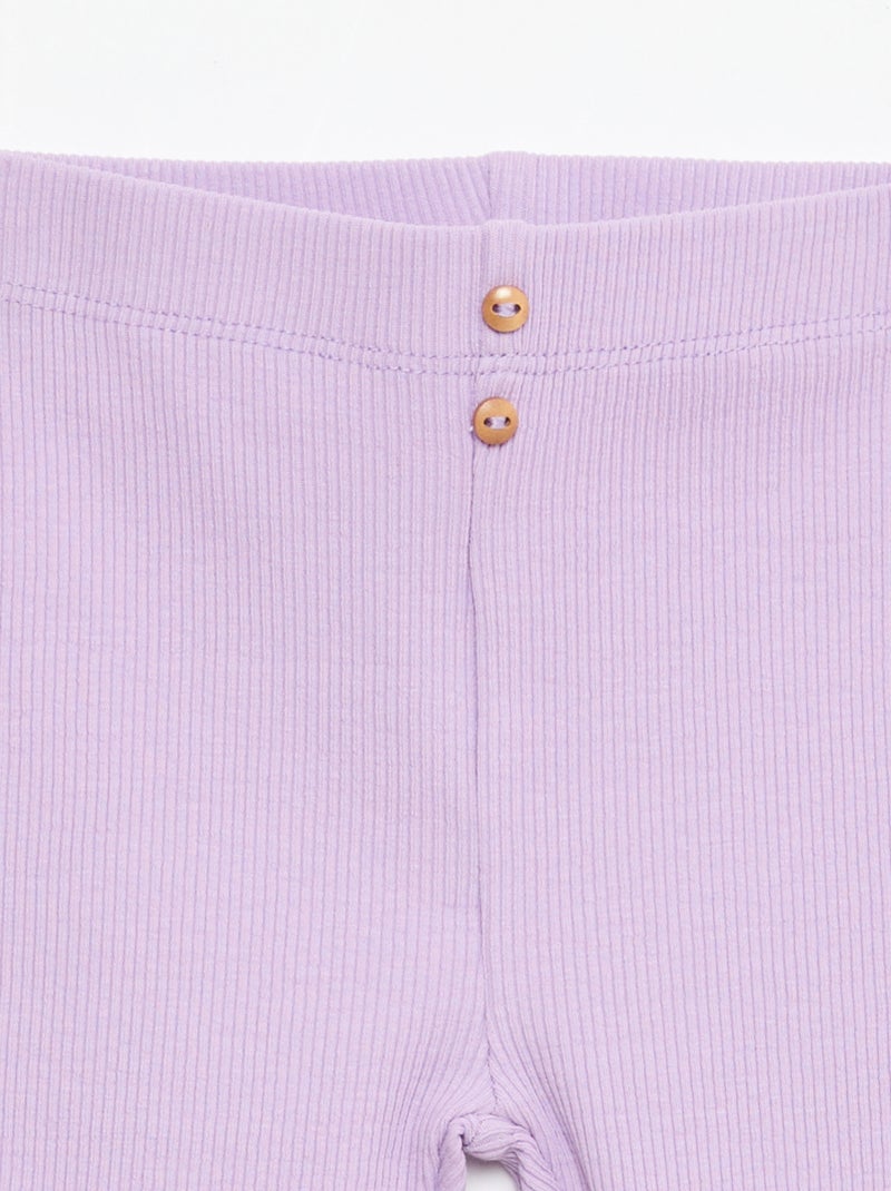 Legging de canalé con botones Purpura - Kiabi