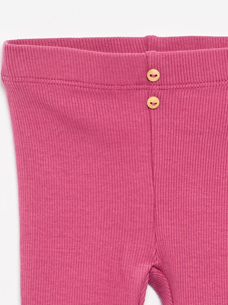 Legging de canalé con botones Purpura - Kiabi