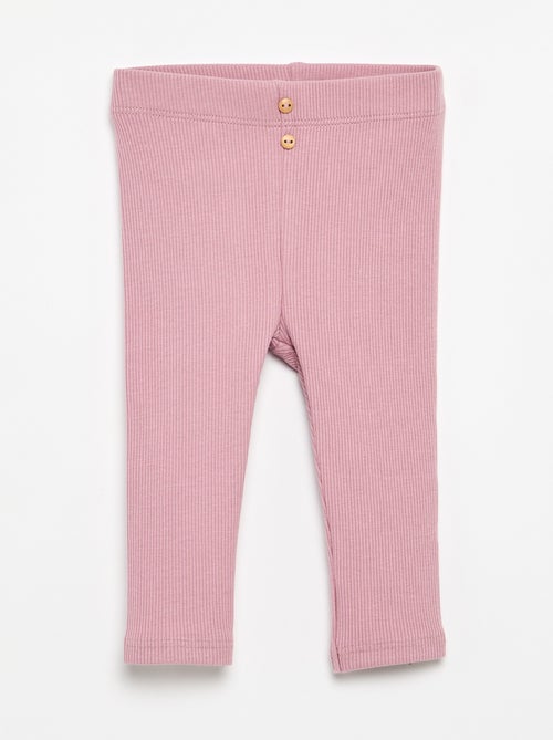 Legging de canalé con botones - Kiabi Legging de canalé con botones - Kiabi