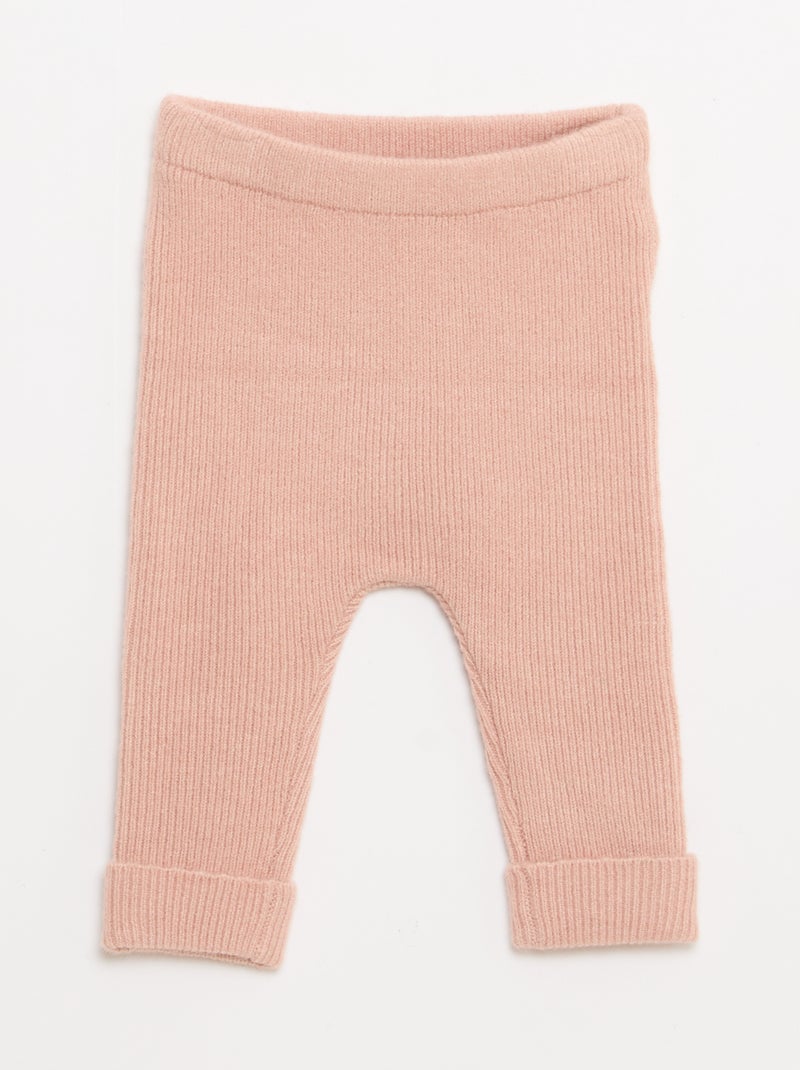 Legging de canalé con botones Rosa - Kiabi