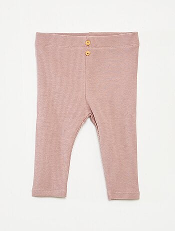 Legging acanalado con botones