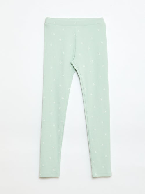 Legging de canalé con estampado - Kiabi