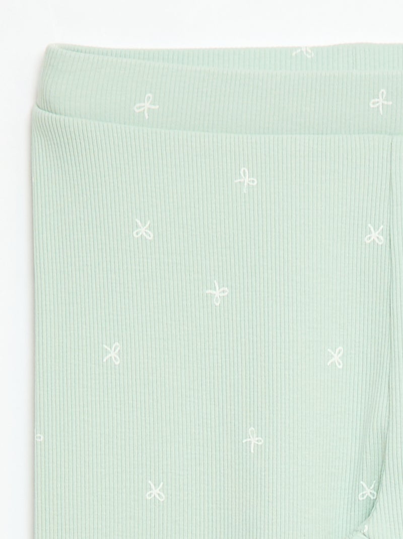 Legging de canalé con estampado Azul - Kiabi