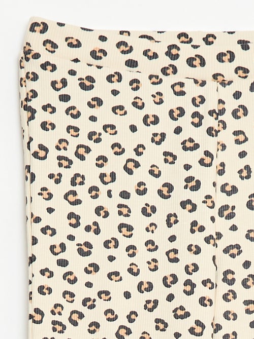 Legging de canalé con estampado - Kiabi