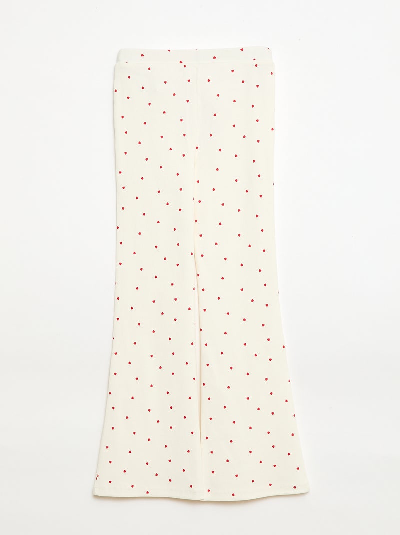 Legging de canalé con estampado Blanco - Kiabi