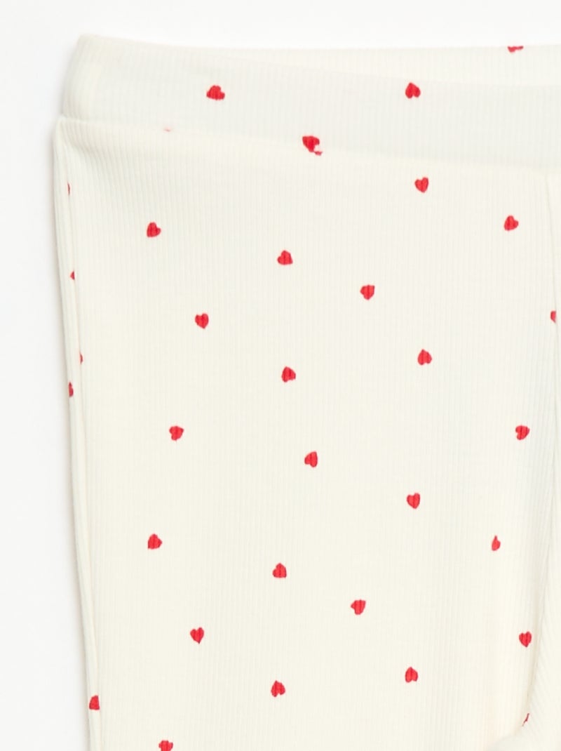 Legging de canalé con estampado Blanco - Kiabi