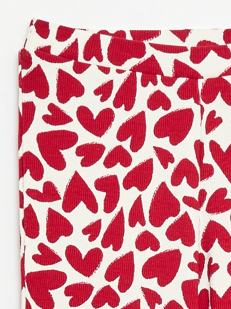 Legging de canalé con estampado Blanco - Kiabi