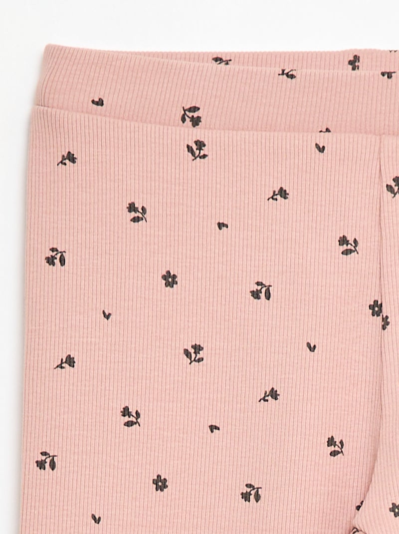 Legging de canalé con estampado Rosa - Kiabi