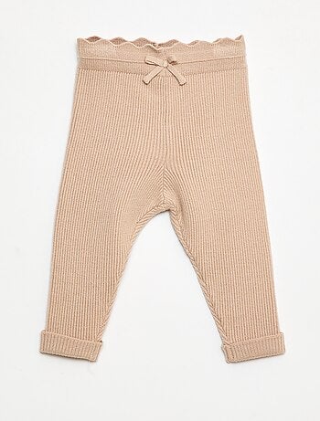 Legging de canalé con lazo decorativo