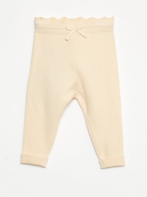 Legging de canalé con lazo decorativo - Kiabi
