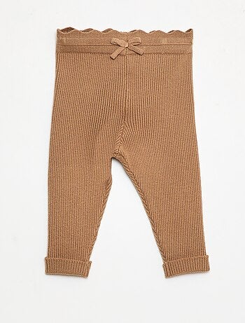 Legging de canalé con lazo decorativo