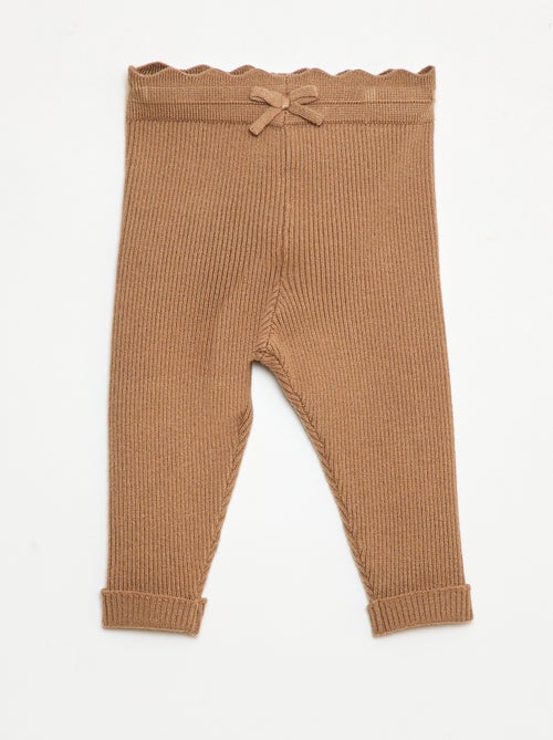 Legging de canalé con lazo decorativo - Kiabi