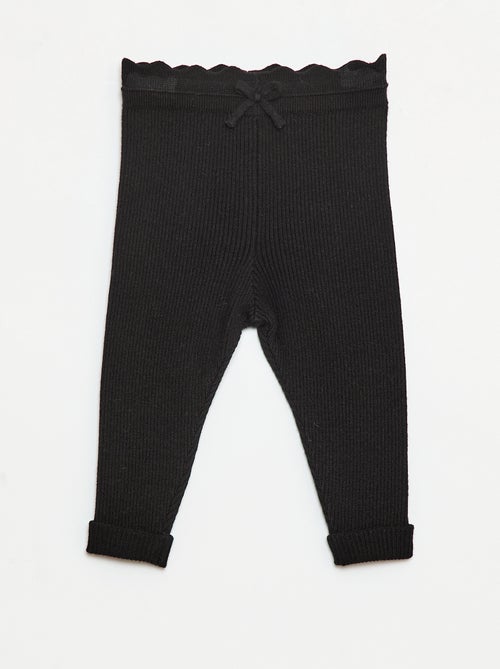Legging de canalé con lazo decorativo - Kiabi
