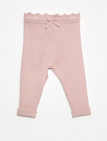 Legging de canalé con lazo decorativo