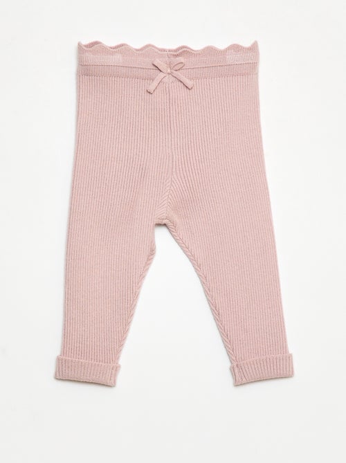 Legging de canalé con lazo decorativo - Kiabi