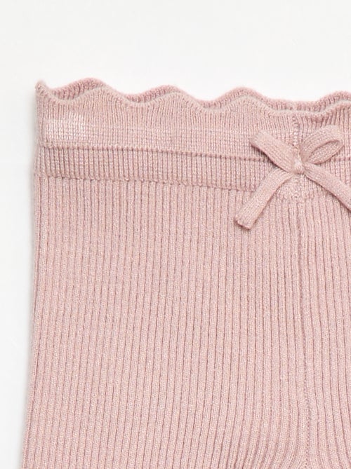 Legging de canalé con lazo decorativo - Kiabi