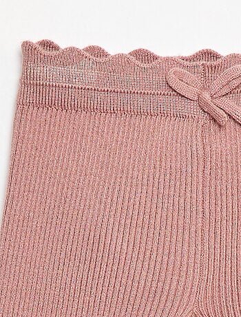 Legging de canalé con lazo decorativo