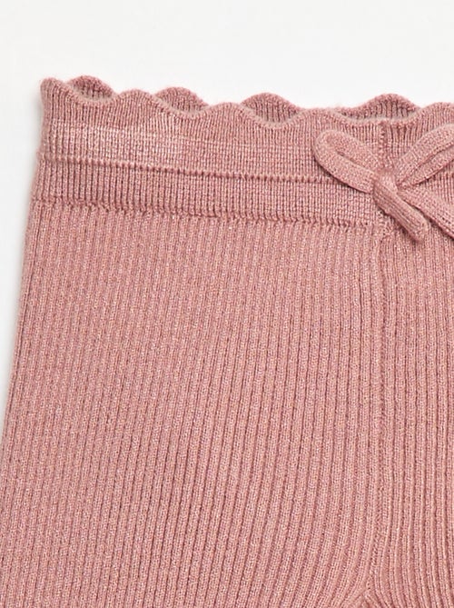 Legging de canalé con lazo decorativo - Kiabi