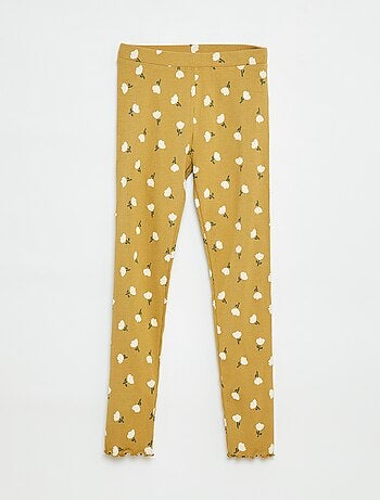 Legging de canalé con motivo