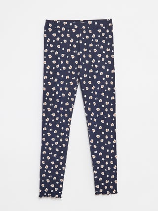 Legging de canalé con motivo