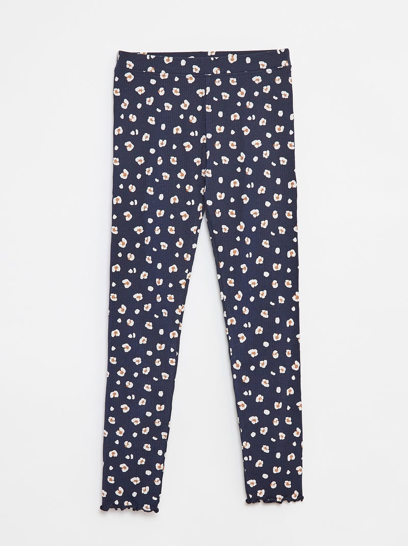 Legging de canalé con motivo Azul - Kiabi