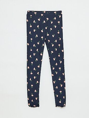 Legging de canalé con motivo