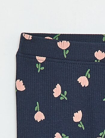 Legging de canalé con motivo