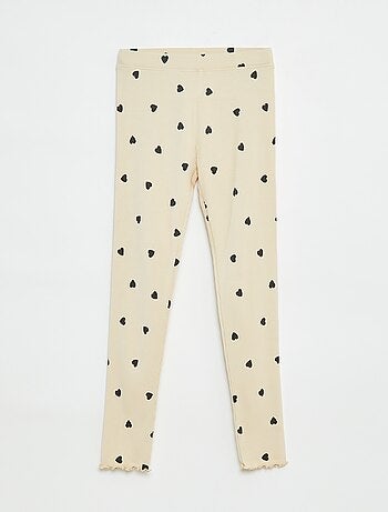 Legging de canalé con motivo