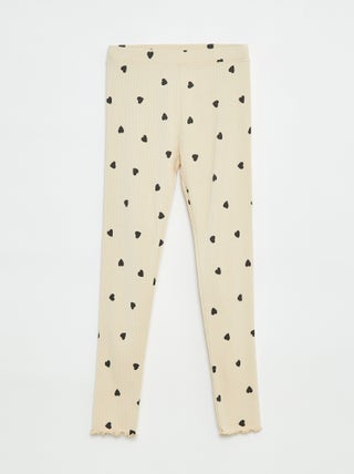 Legging de canalé con motivo
