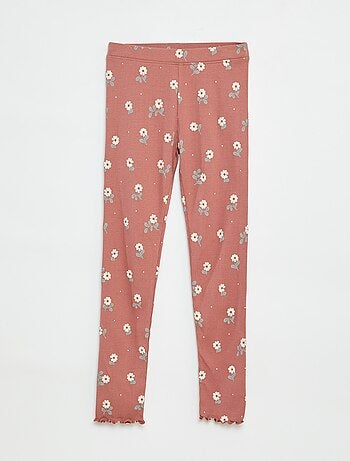 Legging de canalé con motivo