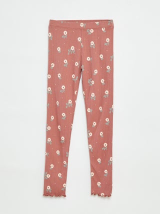Legging de canalé con motivo