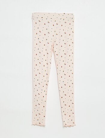 Legging de canalé con motivo