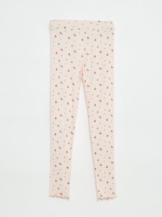 Legging de canalé con motivo