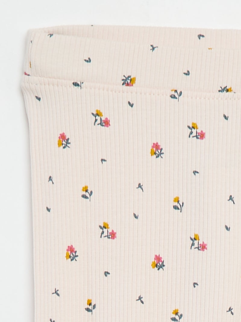 Legging de canalé con motivo Rosa - Kiabi