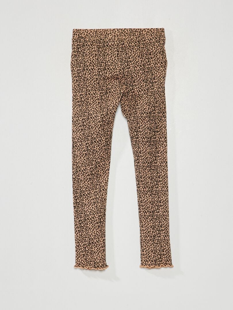 Legging de canalé de leopardo BEIGE - Kiabi