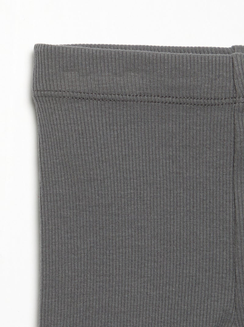 Legging de canalé Gris - Kiabi