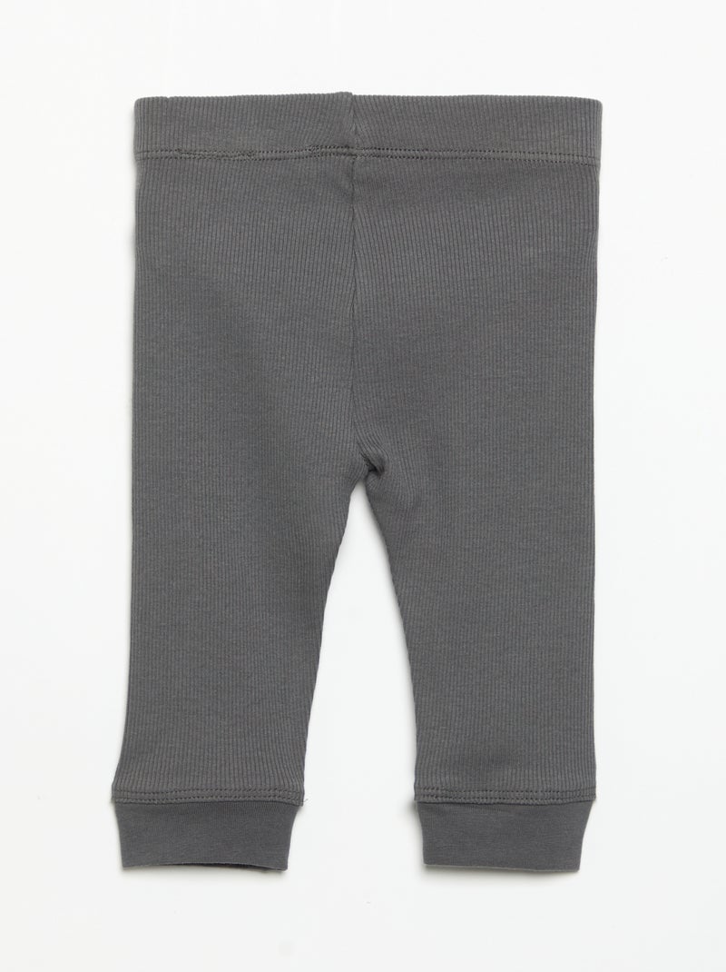 Legging de canalé Gris - Kiabi