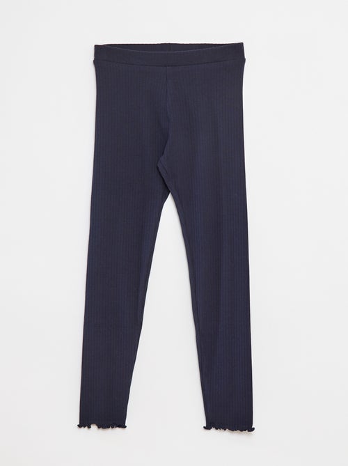 Legging de canalé largo liso - Kiabi