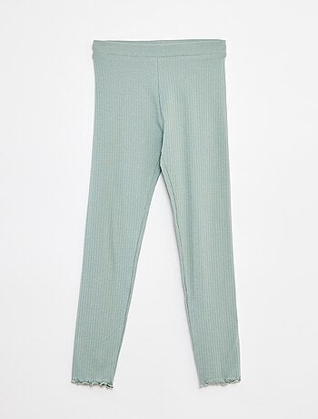 Legging de canalé largo liso