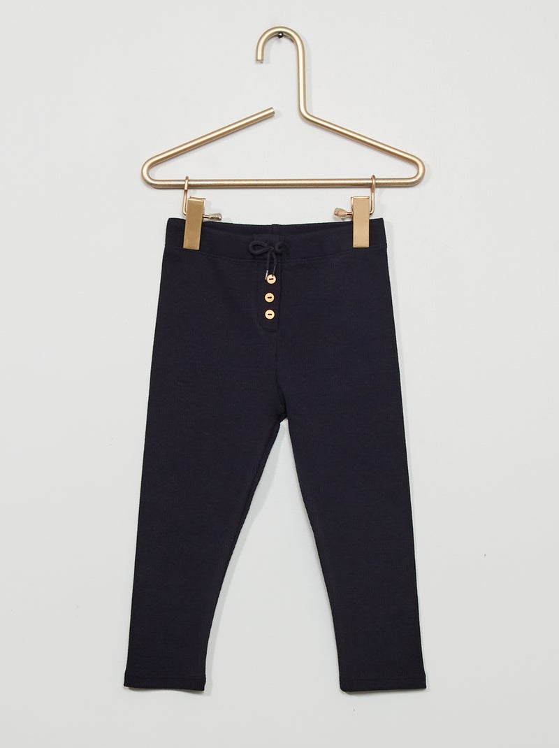 Legging de canalé liso AZUL - Kiabi
