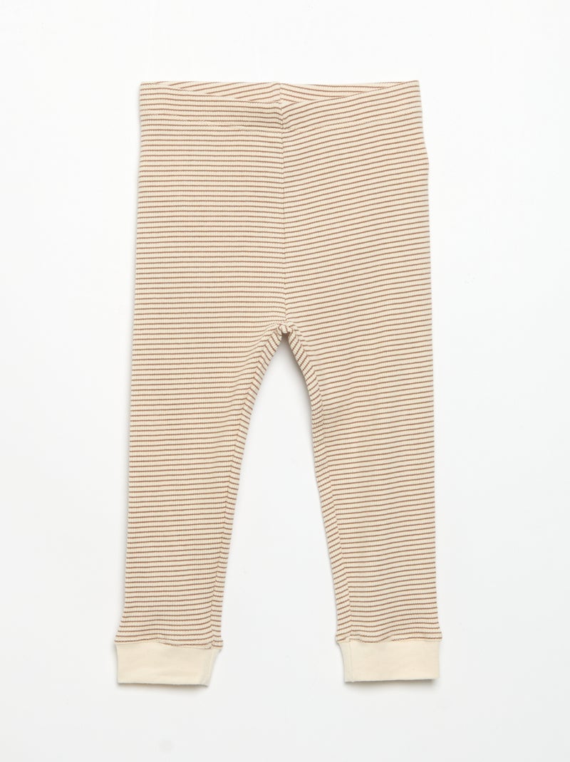 Legging de canalé Marron - Kiabi