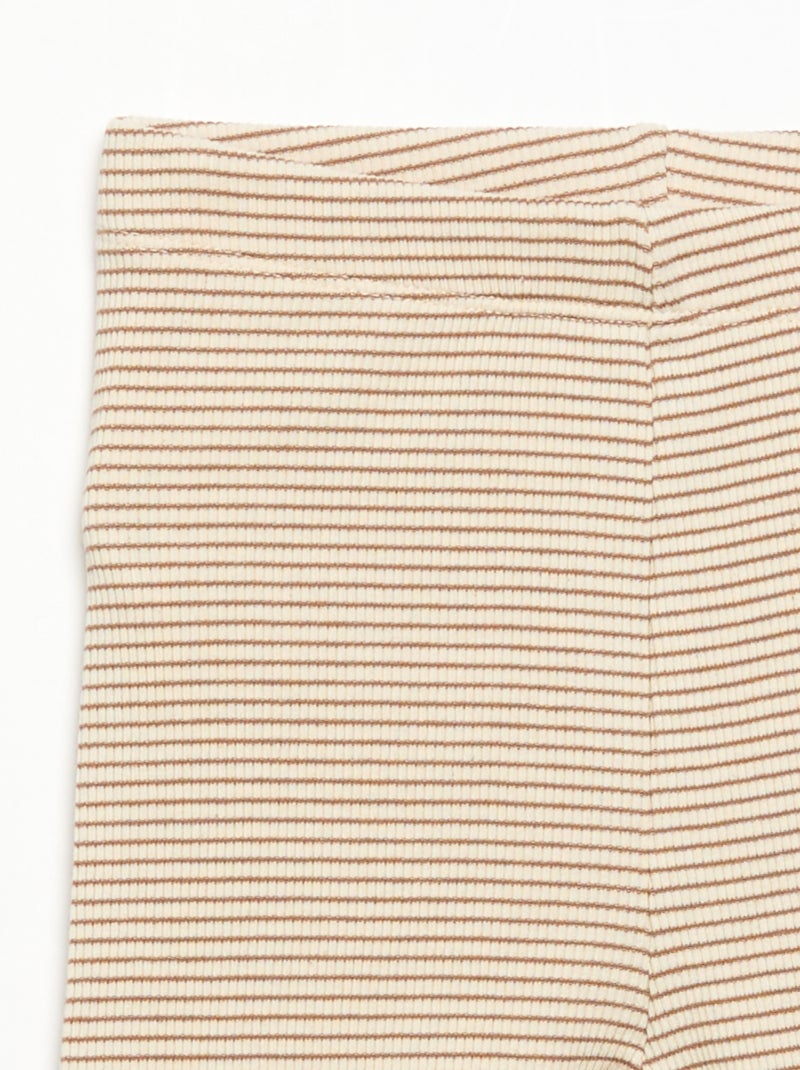 Legging de canalé Marron - Kiabi