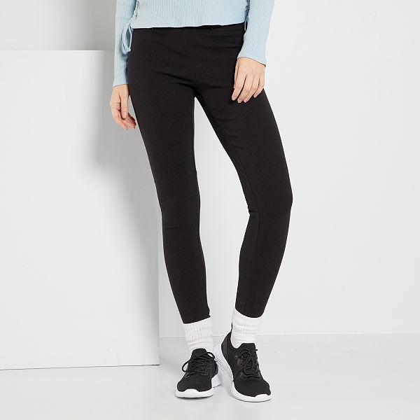 Legging de canalé Mujer talla 34 a 48 - negro - Kiabi - 15,00€