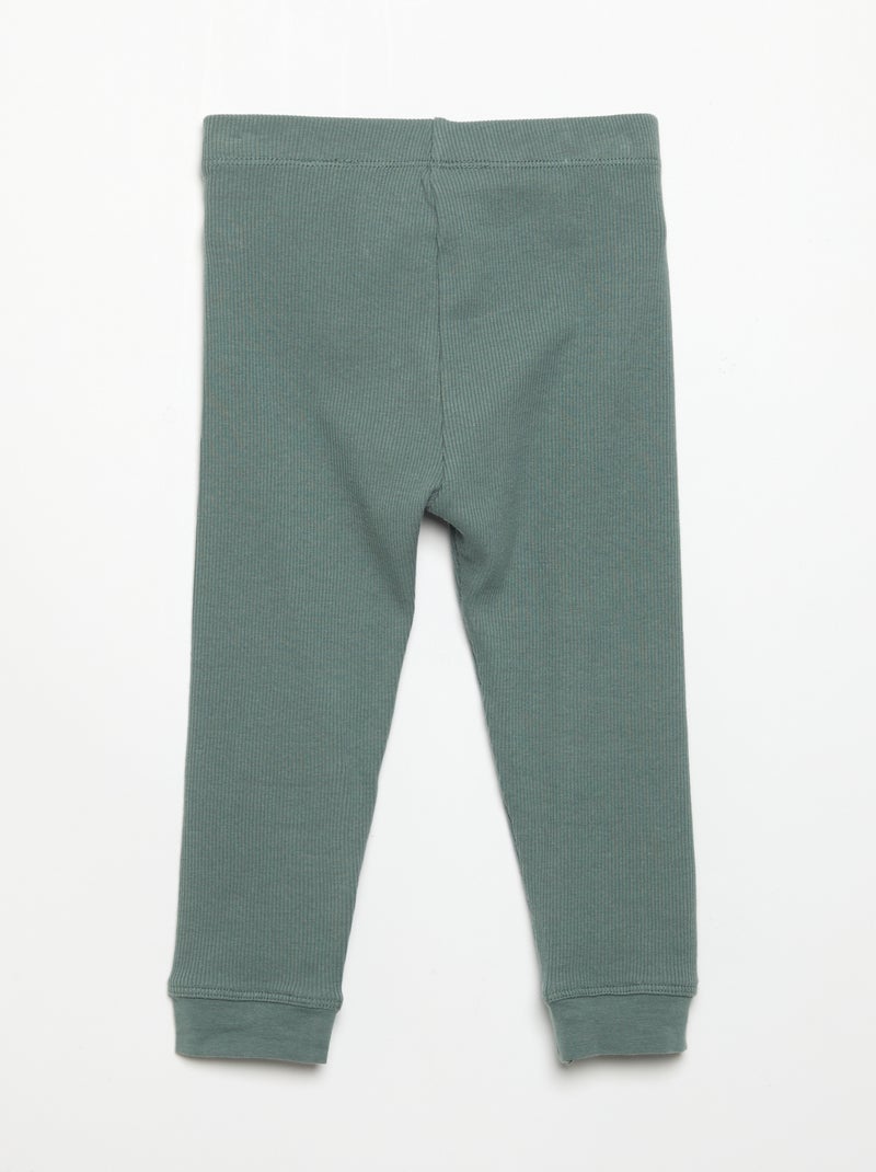 Legging de canalé Verde - Kiabi