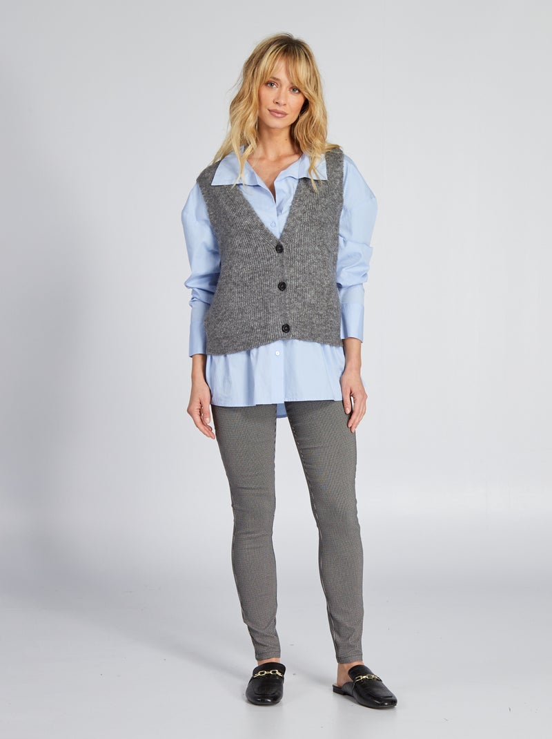 Legging de cuadros GRIS - Kiabi